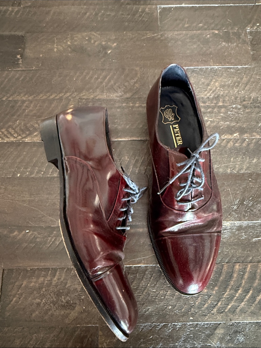 Peter Huber Lucas Oxblood Leather Cap Toe Balmoral Oxford Shoes